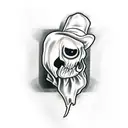 Ghostface from the movie scream smoking a blunt tattoo design idea