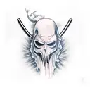 Ghostface from the movie scream smoking a blunt tattoo design idea
