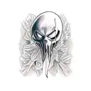 Ghostface from the movie scream smoking a blunt tattoo design idea