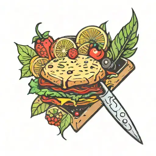 rough food themed tattoo tattoo design idea