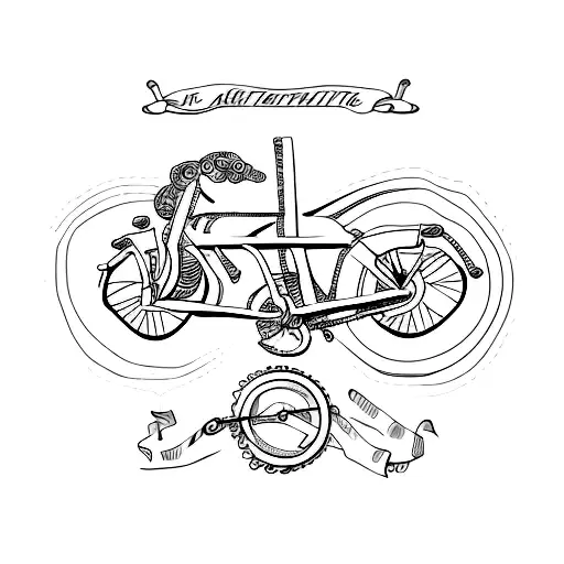 Sem atrito sem problemas  quote on  bike chain links tattoo design idea