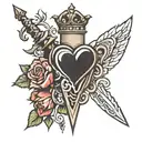 heart and dagger tattoo design idea