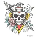 heart and dagger tattoo design idea
