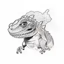 a tattoo inspired by the song "a lizard state" by King Krule tattoo design idea