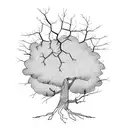 lightning falling on tree tattoo design idea