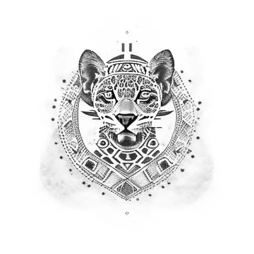 aztec woman jaguar tattoo design idea