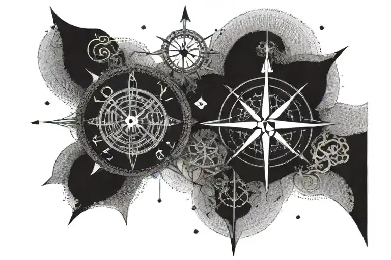 Nordic compass tattoo design idea