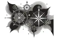 Nordic compass tattoo design idea