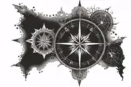 Nordic compass tattoo design idea