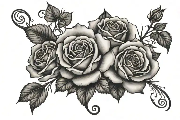 roses, number 18, flowers,  tattoo design idea