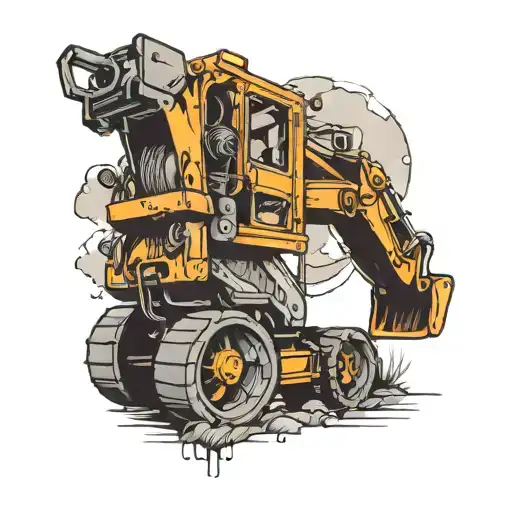 excavator tattoo design idea