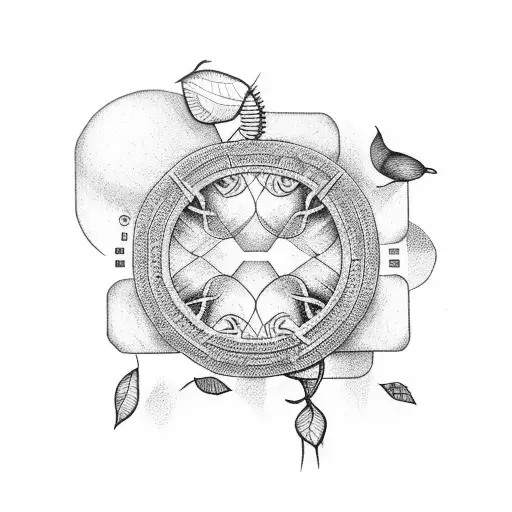 vine red ink tattoo design idea