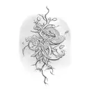 vine red ink tattoo design idea