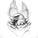 eagle whit open wings tattoo design idea