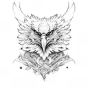 eagle whit open wings tattoo design idea
