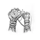  slave chain on wrist tattoo design idea