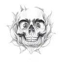 burning rose with burning skull hand tattoo design idea