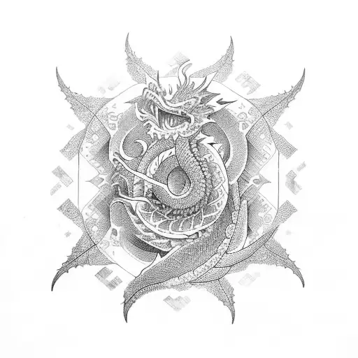 mandala dragon tattoo design idea