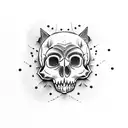 cat's skull  tattoo design idea