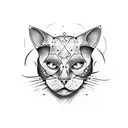 cat's skull  tattoo design idea