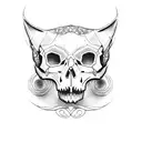 cat's skull  tattoo design idea