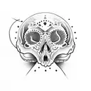 cat's skull  tattoo design idea