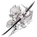 Dragon with sword tattoo design idea