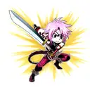 Dragon with sword tattoo design idea