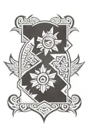 Mexico aztec shield tattoo design idea