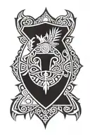 Mexico aztec shield tattoo design idea