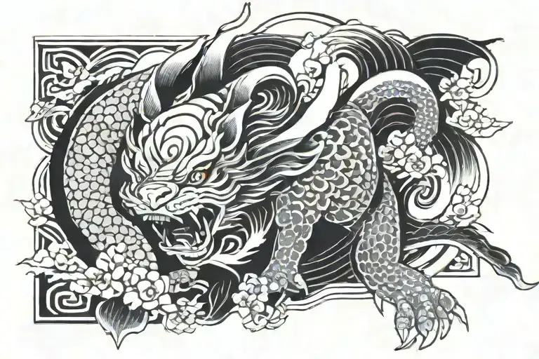 Asymmetrical tattoo design idea