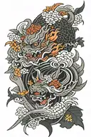 Asymmetrical tattoo design idea