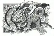 Asymmetrical tattoo design idea