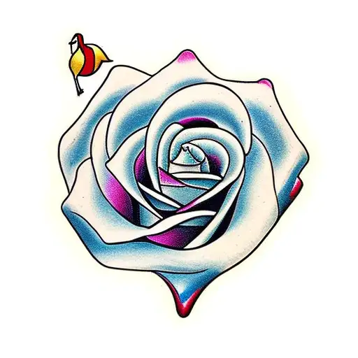 PC,desk,duck,rose,vase,musk tattoo design idea