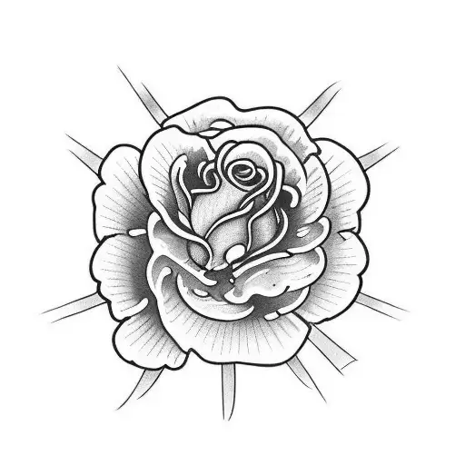 rose and thistle  tattoo design idea