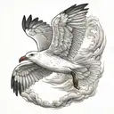 seagull flying tattoo design idea