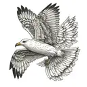 seagull flying tattoo design idea