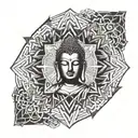 buddha inner peace tattoo design idea