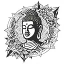 buddha inner peace tattoo design idea