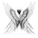 broken angel wings tattoo design idea