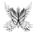 broken angel wings tattoo design idea