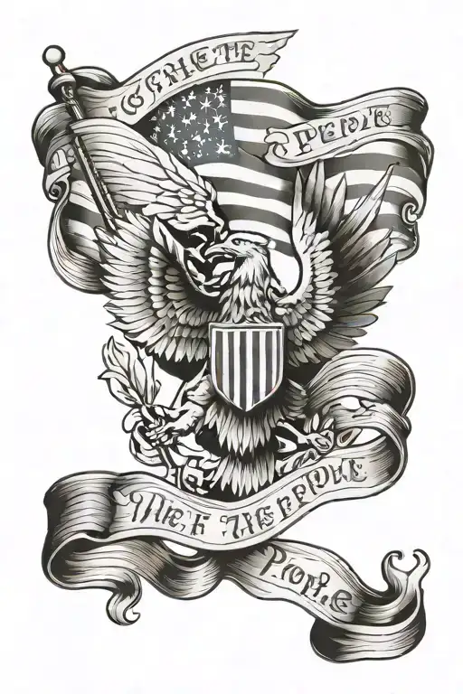 we the people american flag incorporated tattoo design idea