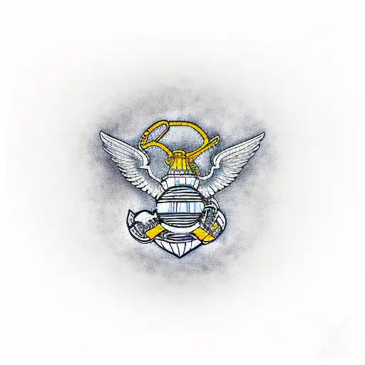 USMC, God, cross, freedom, liberty, lightning tattoo design idea