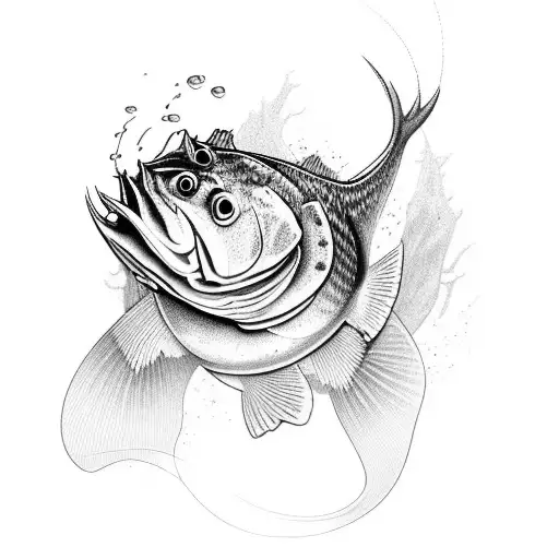 fishing, hunting, god tattoo design idea