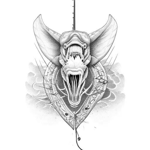 bass fishing, hunting, god tattoo design idea