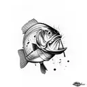 bass fishing, hunting, god tattoo design idea