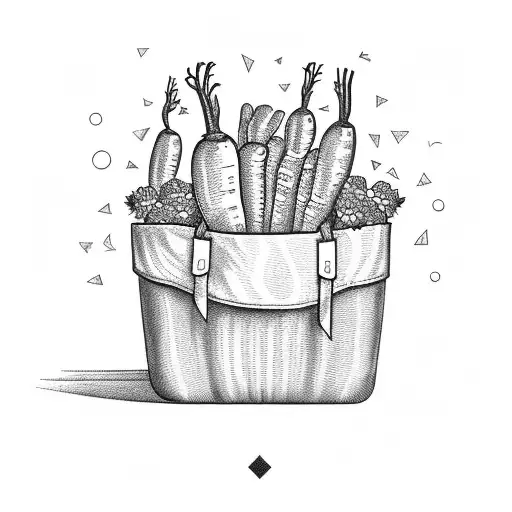 carrot picnic basket  tattoo design idea
