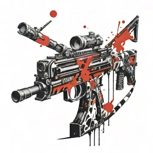 temida with rifle tattoo design idea
