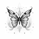 butterfly with flames tattoo design idea