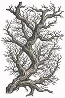 slender dead driftwood branches for back tattoo  tattoo design idea